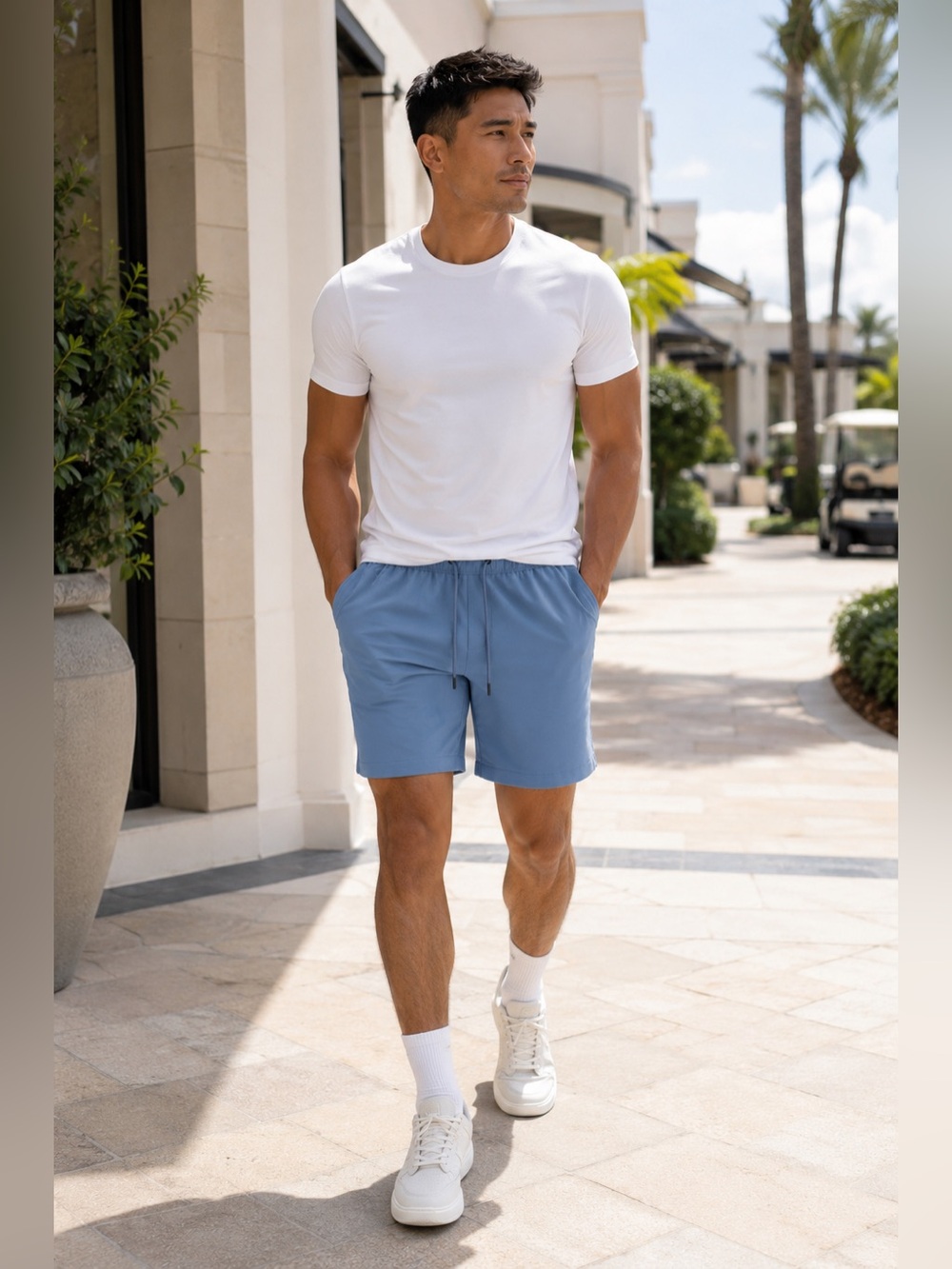 Goodfellow & Co Tech Jogger Shorts Blue XS 7.5" Stretch Quick Dry